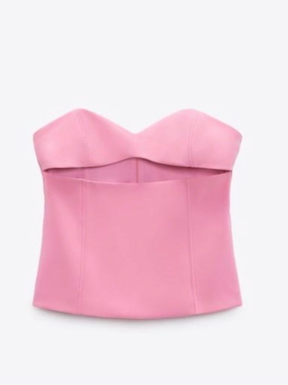 Zara Bubblegum Strapless Sweetheart Bustier Top